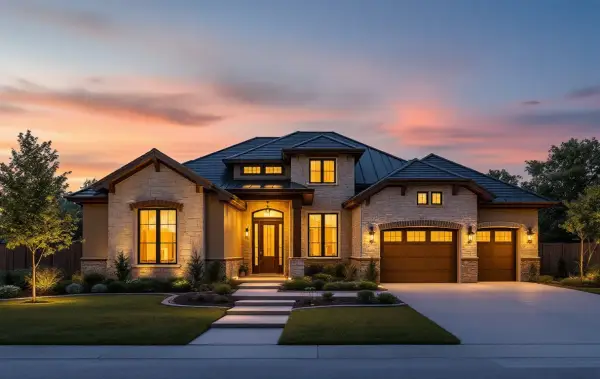 Established golf-course community streets with mature trees and custom homes on large lots