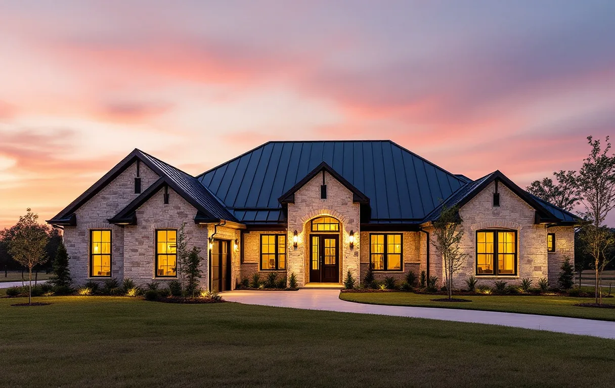 Custom estate home above a golf fairway with hill country canyon views and mature oaks