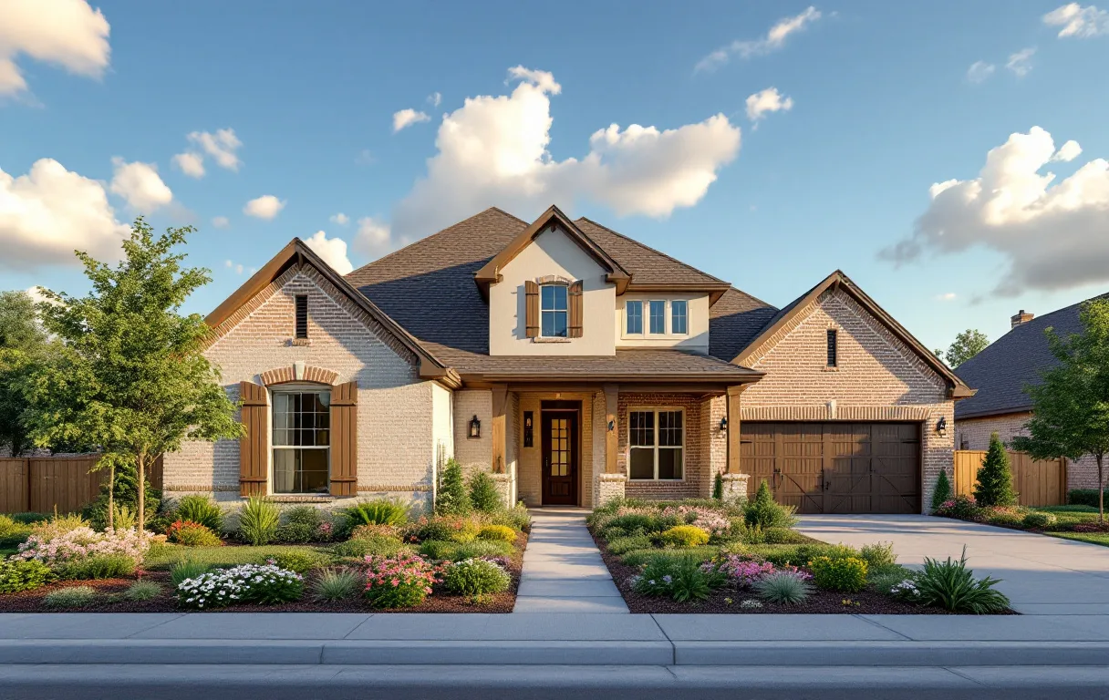 Move-up new homes on wooded Hill Country lots above Lake Travis, golf cart path along the street