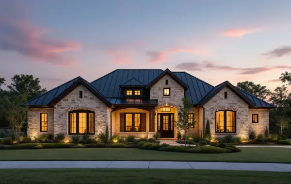 Rolling Hill Country ranchland above Lake Travis with early home construction and a new golf course